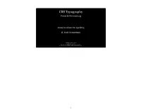 CSS Typography Fonts & Formatting