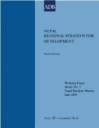 Nepal Regional Strategy for Development