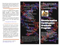 Oklahoma State University Bioinformatics Certification Graduate