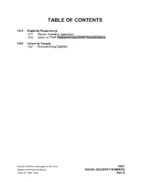 SOCIAL SECURITY NUMBERS 13 Nov 01 MTL 13/05 Part a TANF TANF TANF TANF TANF TANF SNAP SNAP SNAP SNAP SNAP SNAP