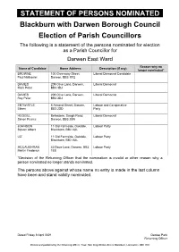 Statements of Persons Nominated (Parish)
