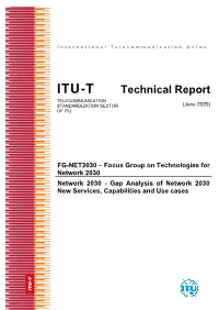 Technical Report TELECOMMUNICATION STANDARDIZATION SECTOR (June 2020) of ITU