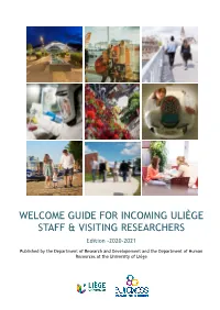 Welcome Guide for Incoming Uliège Staff & Visiting