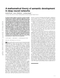 A Mathematical Theory of Semantic Development in Deep Neural Networks