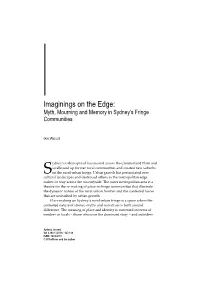 Imaginings on the Edge: Myth, Mourning and Memory in Sydney’S Fringe Communities