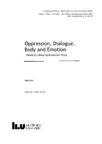 Oppression, Dialogue, Body and Emotion – Reading a Many-Splendoured Thing