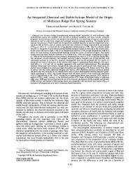 An Integrated Chemical and Stable-Isotope Model of the Origin of Midocean Ridge Hot Spring Systems