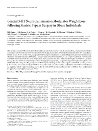 Central 5-HT Neurotransmission Modulates Weight Loss Following Gastric Bypass Surgery in Obese Individuals