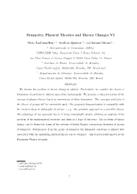 Symmetry, Physical Theories and Theory Changes V1 Abstract