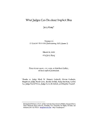 What Judges Can Do About Implicit Bias