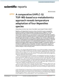 A Comparative UHPLC-Q/TOF–MS-Based Eco-Metabolomics