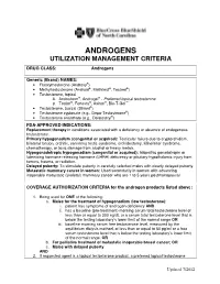Androgens Utilization Management Criteria