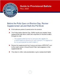 Guide to Provisional Ballots FALL 2020