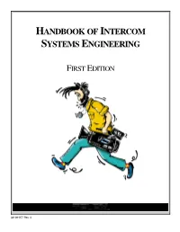 Handbook of Intercom Systems Engineering