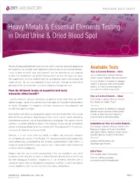 Heavy Metals & Essential Elements Testing in Dried