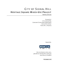 Heritage Square Mixed-Use Project November 2018 Initial Study I TABLE of CONTENTS