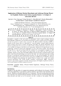 Implication of Efficient Market Hypothesis and Arbitrage Pricing Theory in Chepkube Market at the Kenya-Uganda Border: a Critique of Literature Review