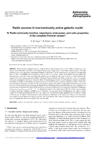 Radio Sources in Low-Luminosity Active Galactic Nuclei