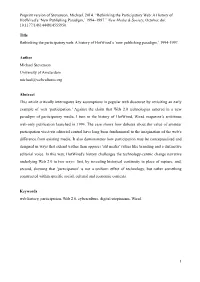 Rethinking the Participatory Web Final
