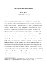 What's Wrong with the Sociology of Punishment?1