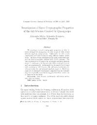 Investigation of Some Cryptographic Properties of the 8X8 S-Boxes Created by Quasigroups