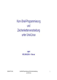 Korn-Shell-Programmierung Und Zeichenkettenverarbeitung Unter Unix/Linux