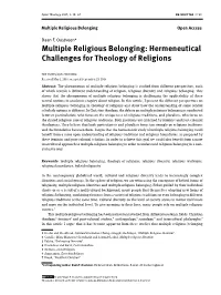 Multiple Religious Belonging Open Access
