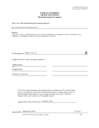 PURDUE UNIVERSITY GRADUATE SCHOOL Thesis/Dissertation Acceptance
