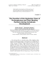The Function of the Hyalectan Class of Proteoglycans and Their Binding Partners During Vertebrate Development