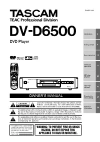 DV-D6500 DVD Player