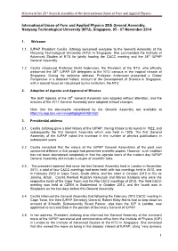 Minutes of 28Th IUPAP General Assembly 2014 Singapore-NTU 5-7 October-20160801