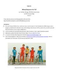 Notes for Basics of Bike Maintenance Class