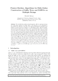 Pointer-Machine Algorithms for Fully-Online Construction of Suffix