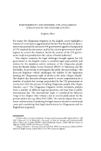 The Chagossian Litigation in the English Courts Stephen Allen For