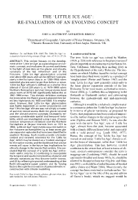 The 'Little Ice Age': Re-Evaluation of An