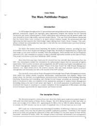 The Mars Pathfinder Project