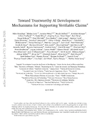 Toward Trustworthy AI Development: Mechanisms for Supporting Verifiable Claims