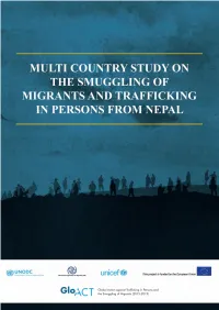 UNODC Multi-Country Study on Trafficking in Persons and Smuggling of Migrants from Nepal