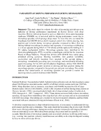 Variability of Driving Performance During Microsleeps