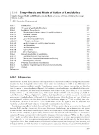 5.08 Biosynthesis and Mode of Action of Lantibiotics Lisa E