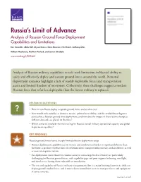 Analysis of Russian Ground Force Deployment Capabilities and Limitations