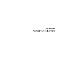 Appendix O Consultation Letters