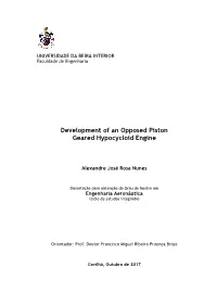 Development of an Opposed Piston Geared Hypocycloid Engine