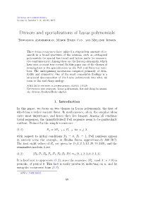 Divisors and Specializations of Lucas Polynomials Tewodros Amdeberhan, Mahir Bilen Can, and Melanie Jensen