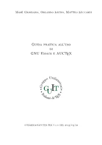 Guida Pratica All'uso Di GNU Emacs E Auctex