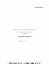 Original Title Page MAERSK LINE/ APL SLOT EXCHANGE
