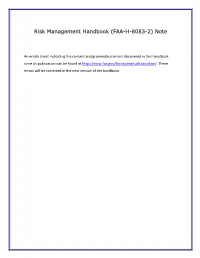 Risk Management Handbook (FAA-H-8083-2) Note