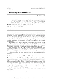 The QR Algorithm Revisited