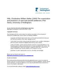 Hills, Christopher William Walter (1994) the Examination and Prediction of Opencast Backfill Settlement. Phd Thesis, University of Nottingham