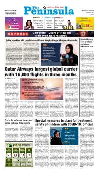 Qatar Airways Largest Global Carrier with 15,000 Flights in Three Months